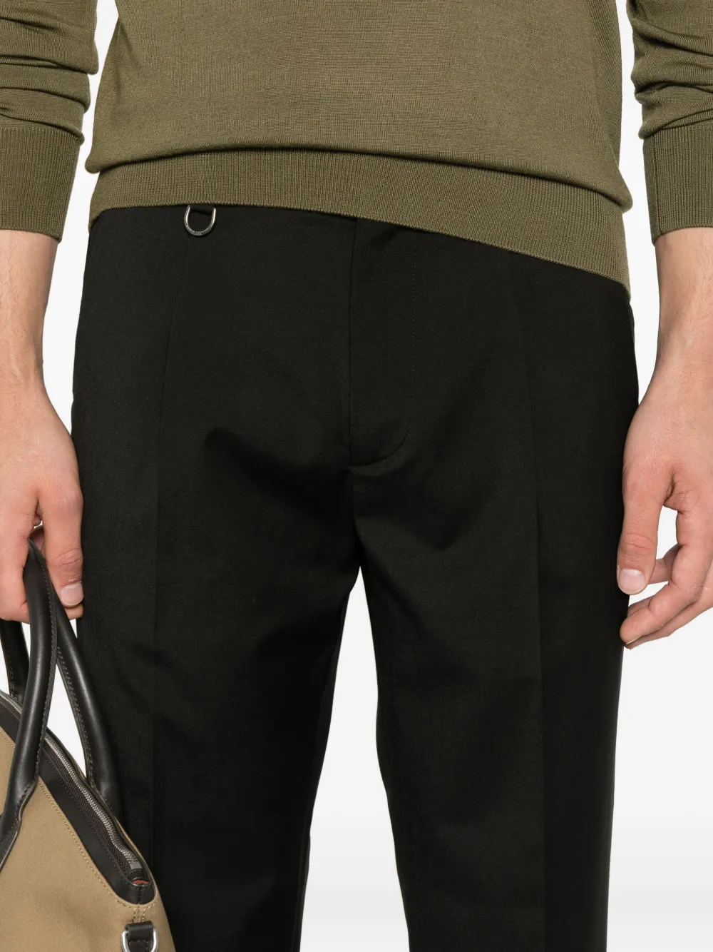 Paolo Pecora pleated-cuff trousers Zwart