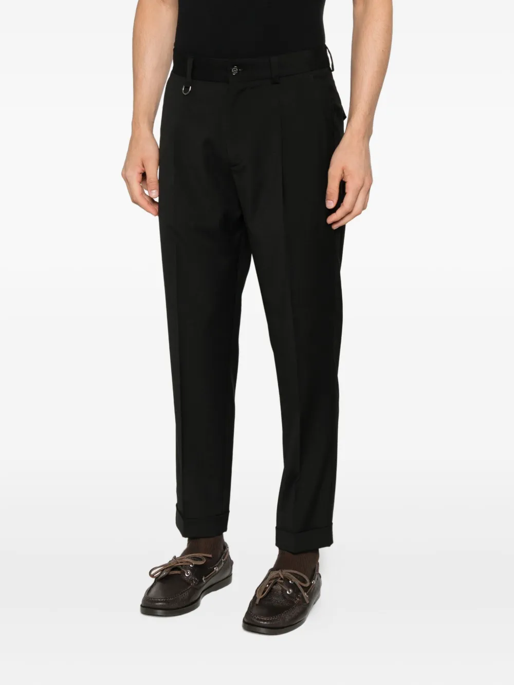 Paolo Pecora pleated-cuff trousers Zwart