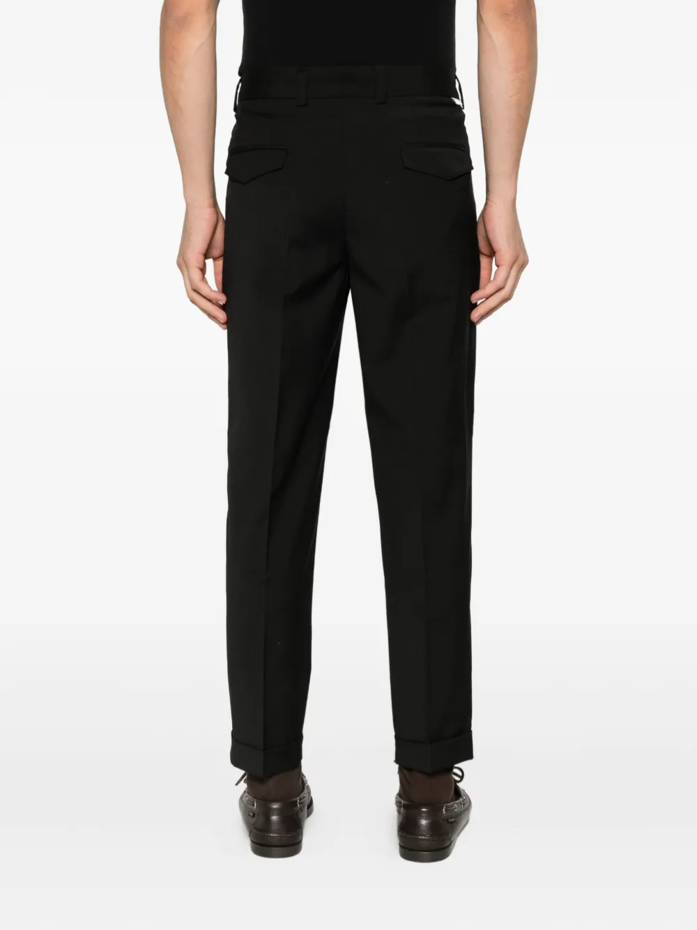 Paolo Pecora pleated-cuff trousers Zwart