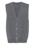 Barba v-neck buttoned vest - Grey