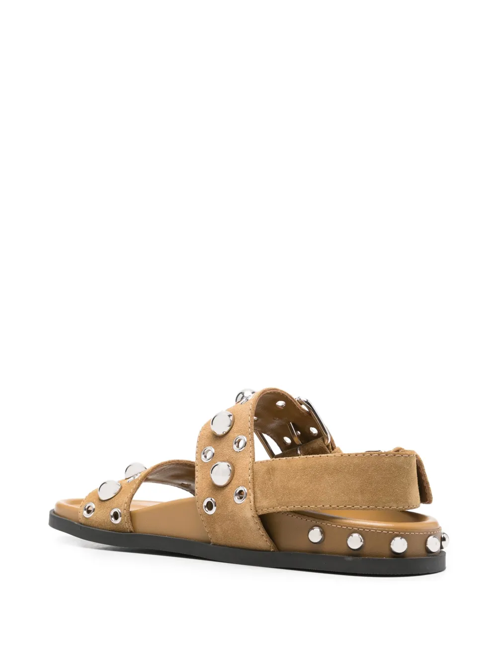 Valentino Garavani Nellcôte studded buckle sandals Brown