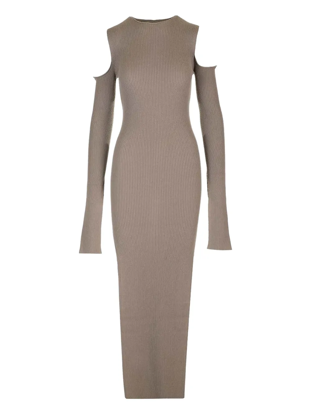 Rick Owens ribbed shoulder-cut maxi dress | Neutrals | Image 1