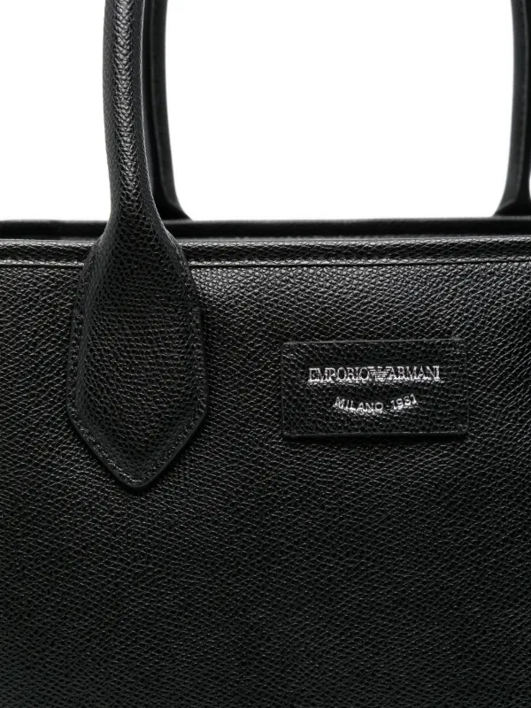 Emporio Armani レザー トートバッグ | ブラック | FARFETCH JP
