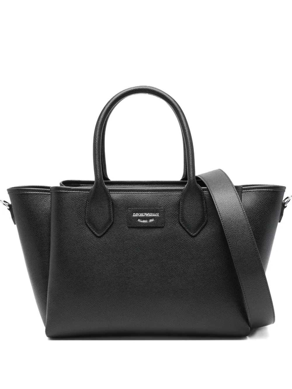Emporio Armani leather tote bag Zwart