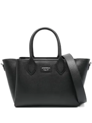 Emporio Armani レザー トートバッグ | ブラック | FARFETCH JP
