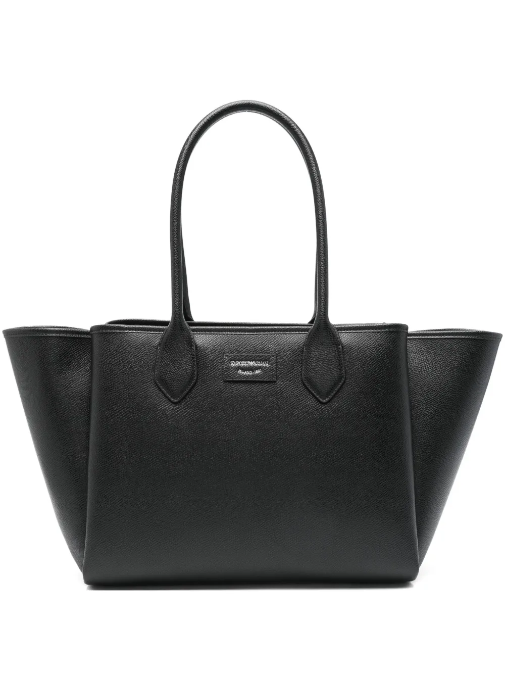 Emporio Armani leather tote bag Zwart