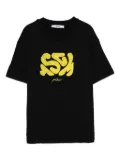 MSGM Kids abstract-print cotton T-shirt - Black