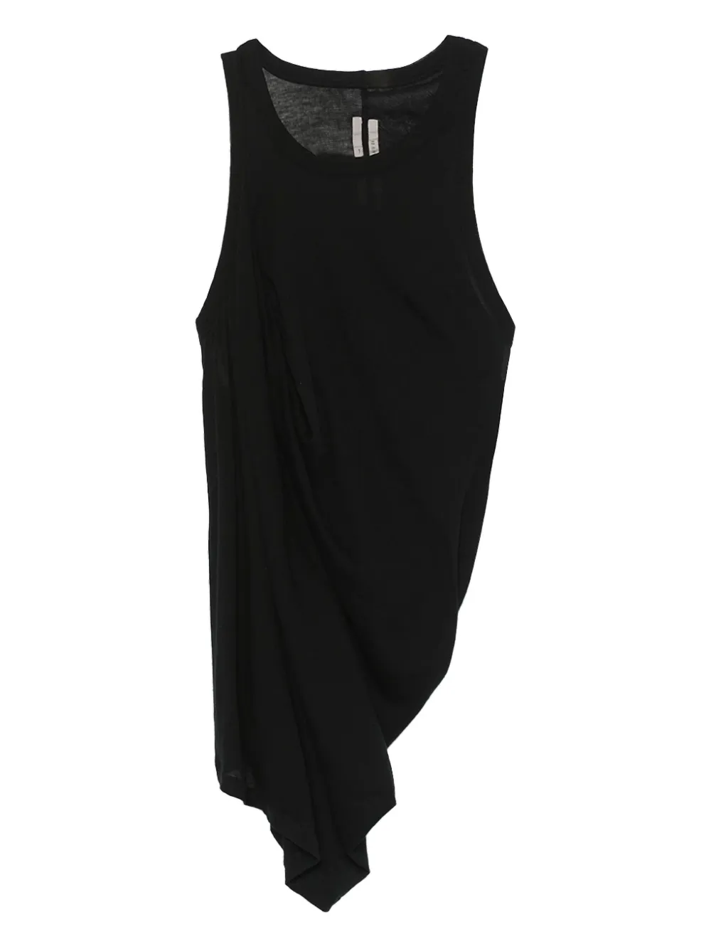 Rick Owens Anthem Draped Tank Top In Black