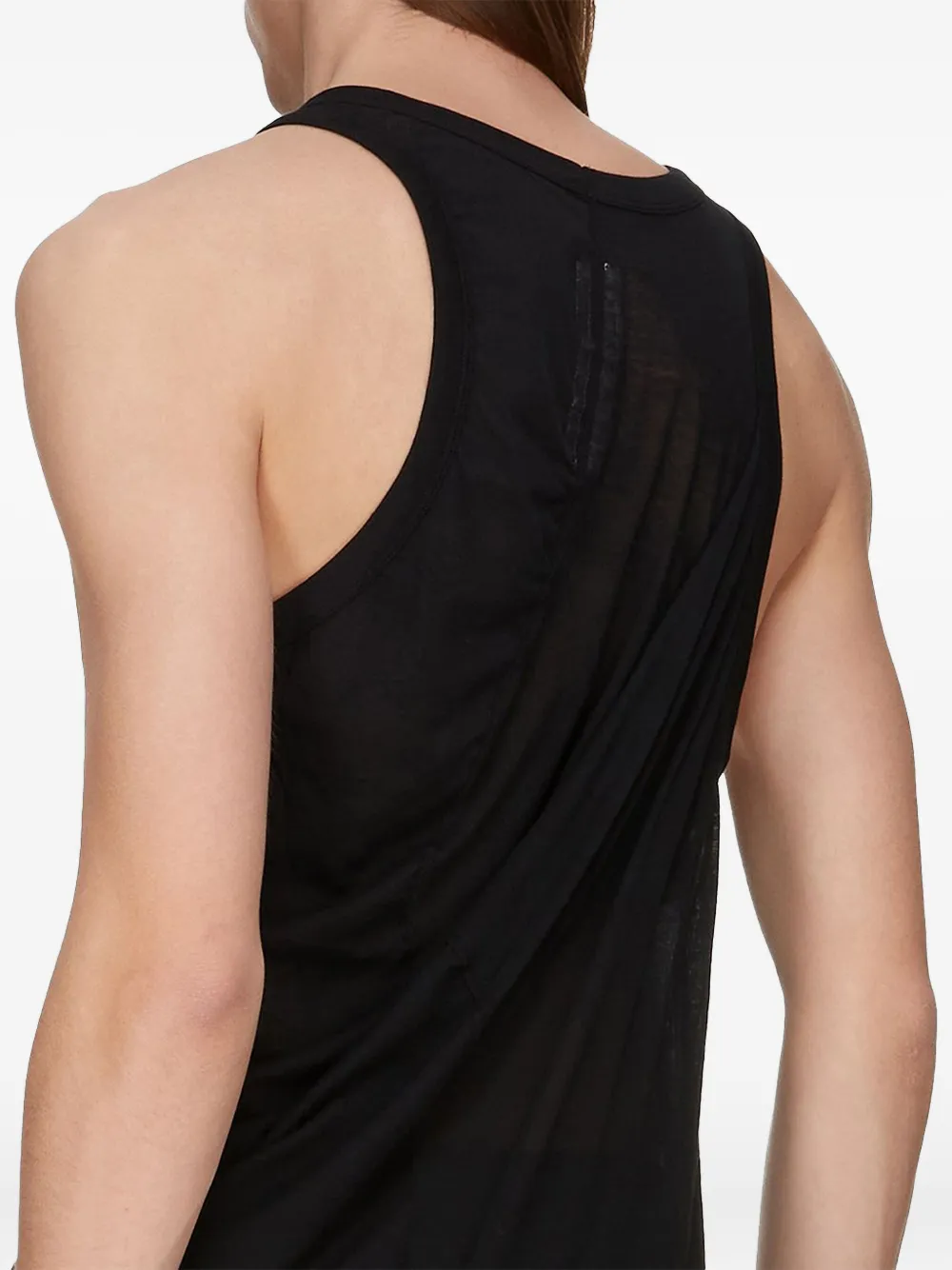 Rick Owens Anthem Draped Tank Top In Black