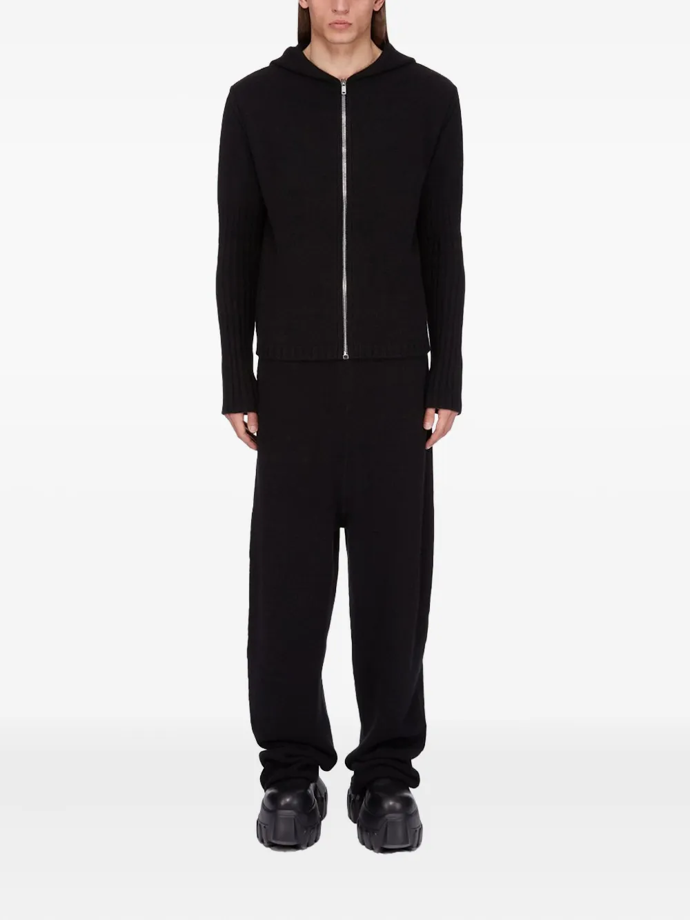 Rick Owens ribbed-cuff drawstring trousers | Black | Image 1