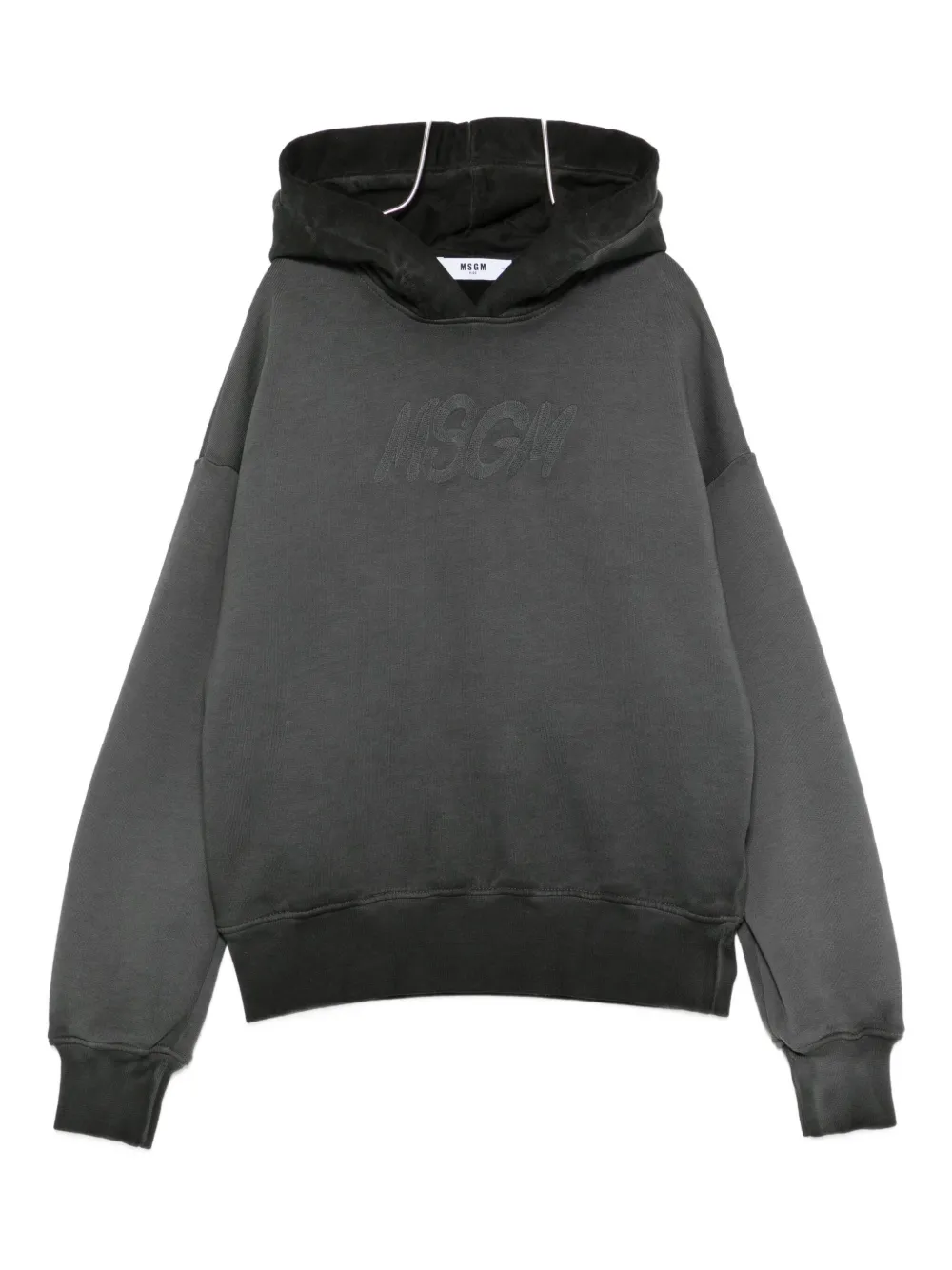 MSGM Kids embroidered-logo hoodie Grijs