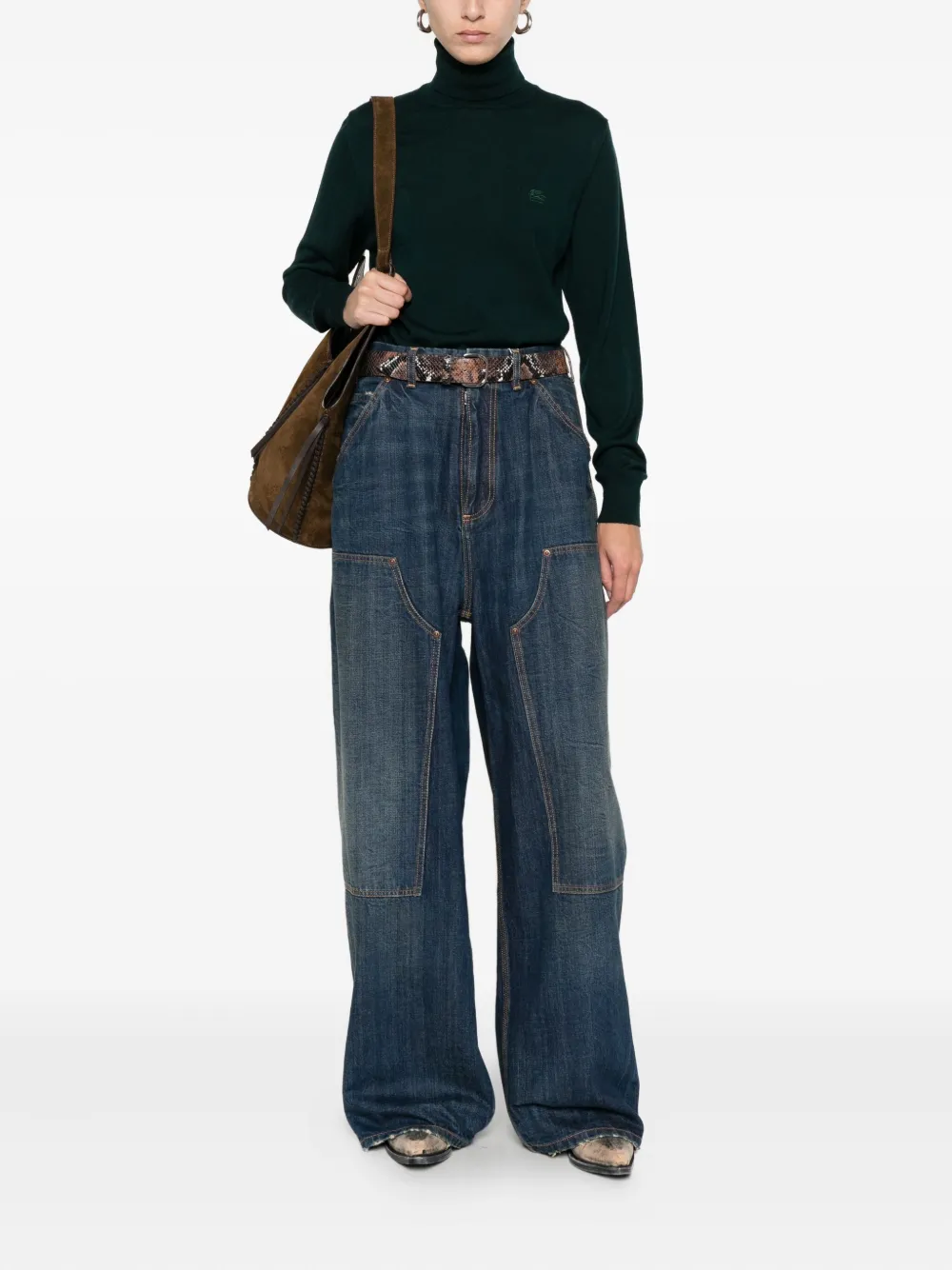 ETRO Coltrui met geborduurd logo Groen