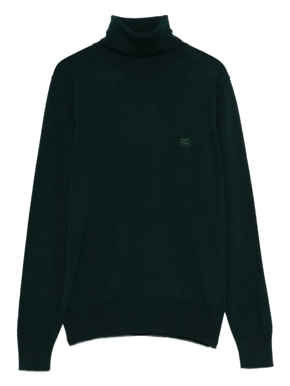 ETRO roll-neck logo-embroidered sweater - Verde