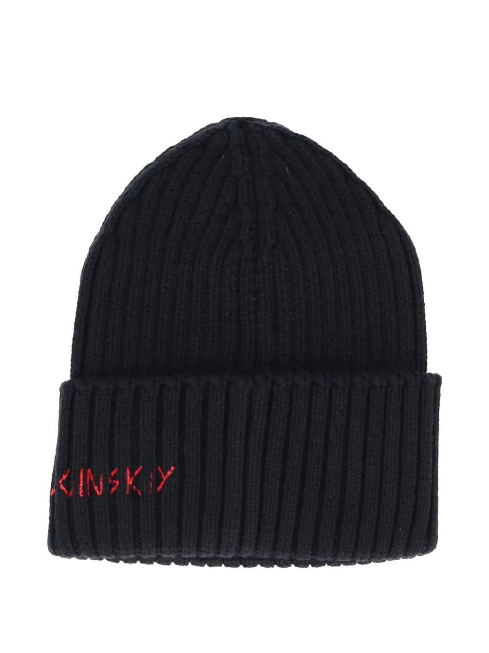 Ruslan Baginskiy ribbed logo beanie Zwart