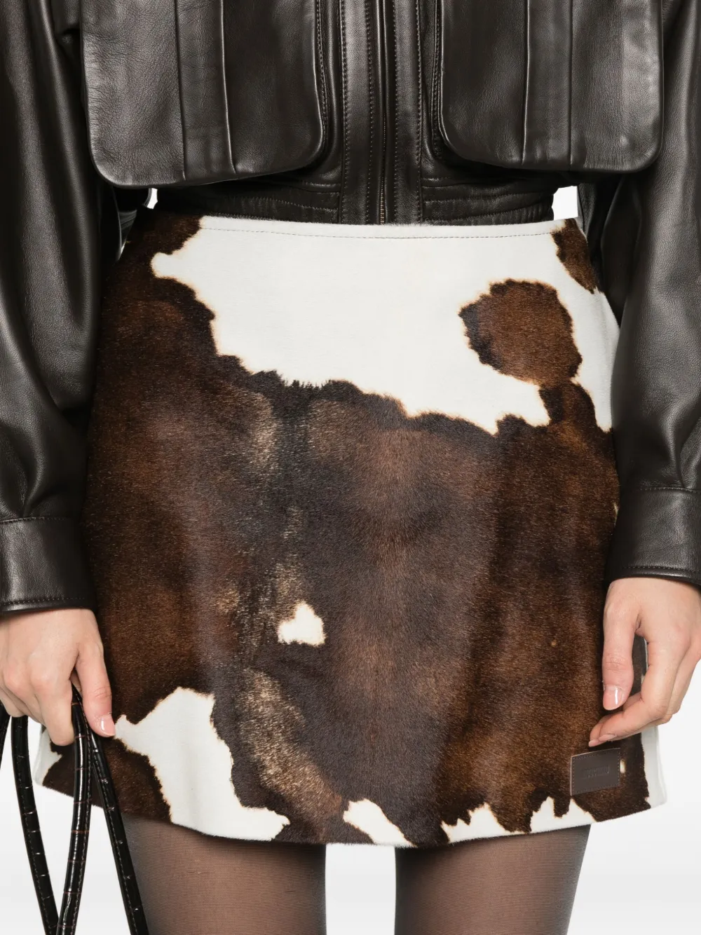 Moschino Mini-rok met print Bruin