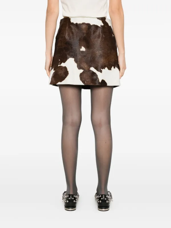 Moschino cow-print Mini Skirt | Brown | FARFETCH