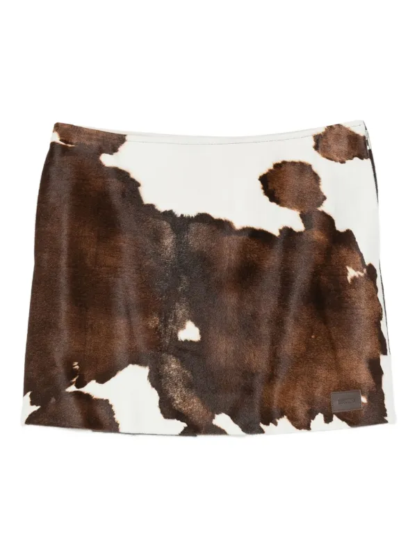 Moschino Cow-print Mini Skirt in Brown