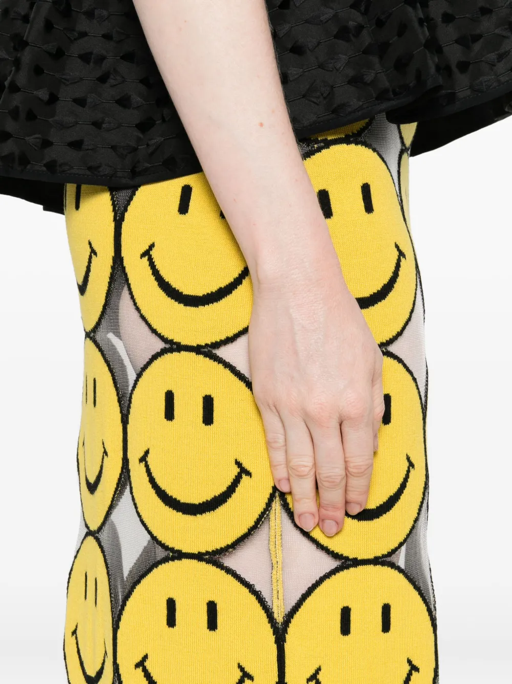 Moschino Straight rok met smiley face Geel