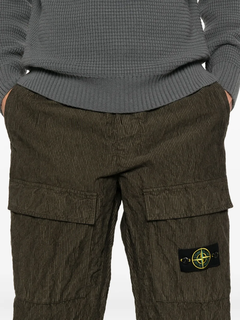 Stone Island Ribfluwelen straight broek Groen