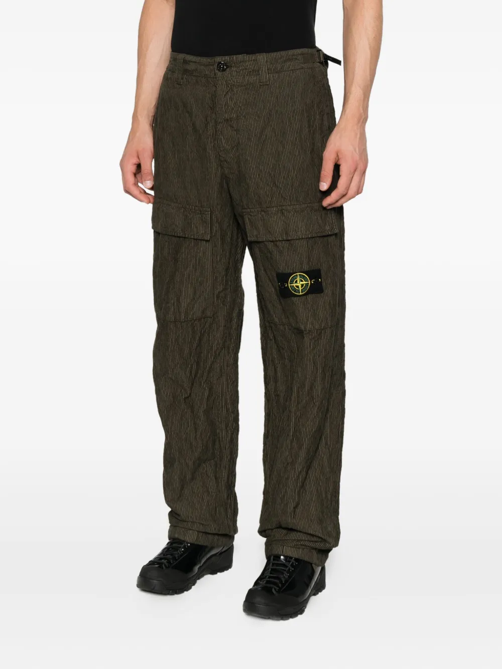Stone Island Ribfluwelen straight broek Groen