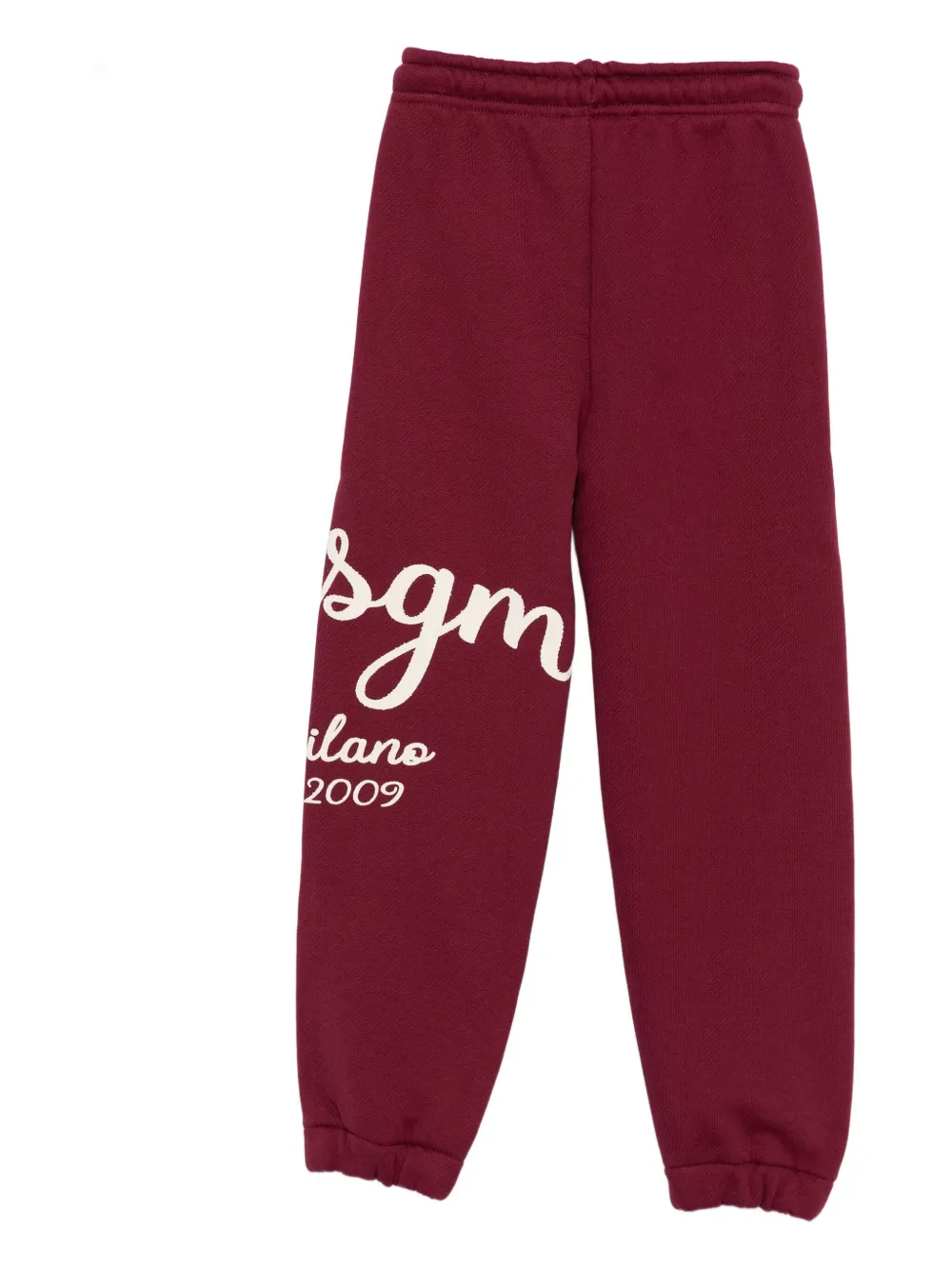 Msgm Logo-print Cotton Track Pants In Red