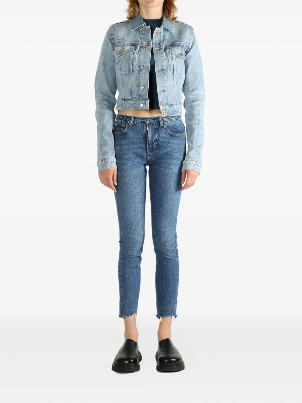 Alexander Wang button-fastening denim jacket Blauw