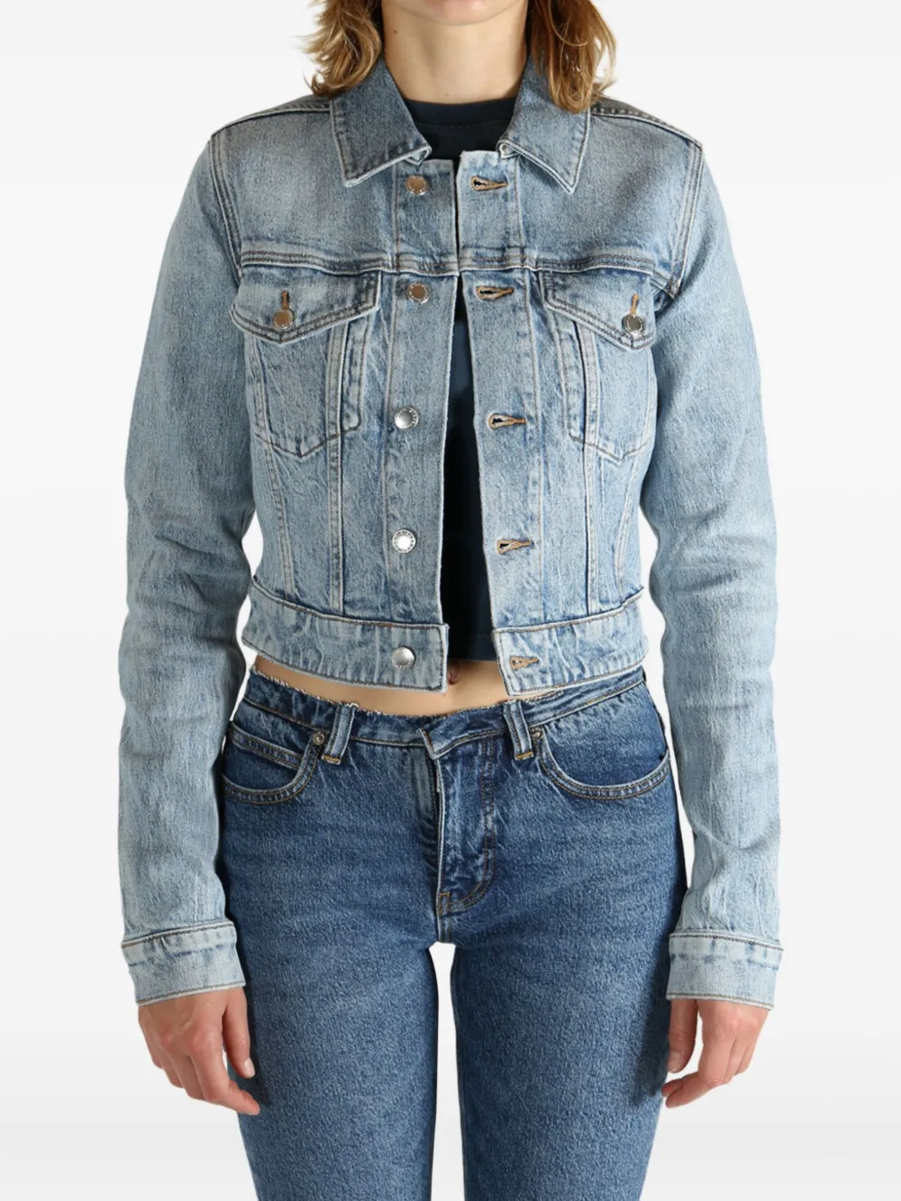 Alexander Wang button-fastening denim jacket Blauw