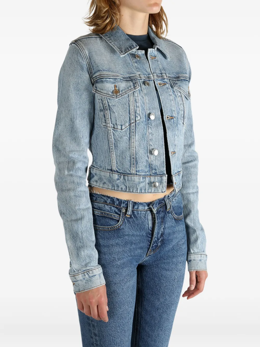 Alexander Wang button-fastening denim jacket Blauw