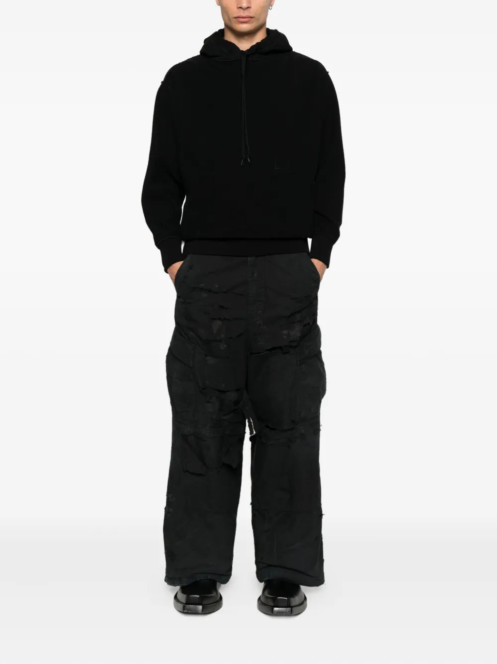 Balenciaga Gerafelde cargo broek - Zwart