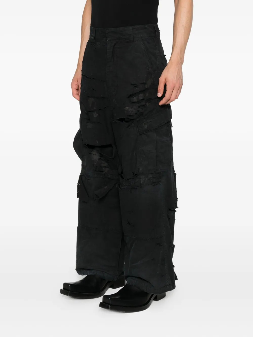 Balenciaga Gerafelde cargo broek Zwart