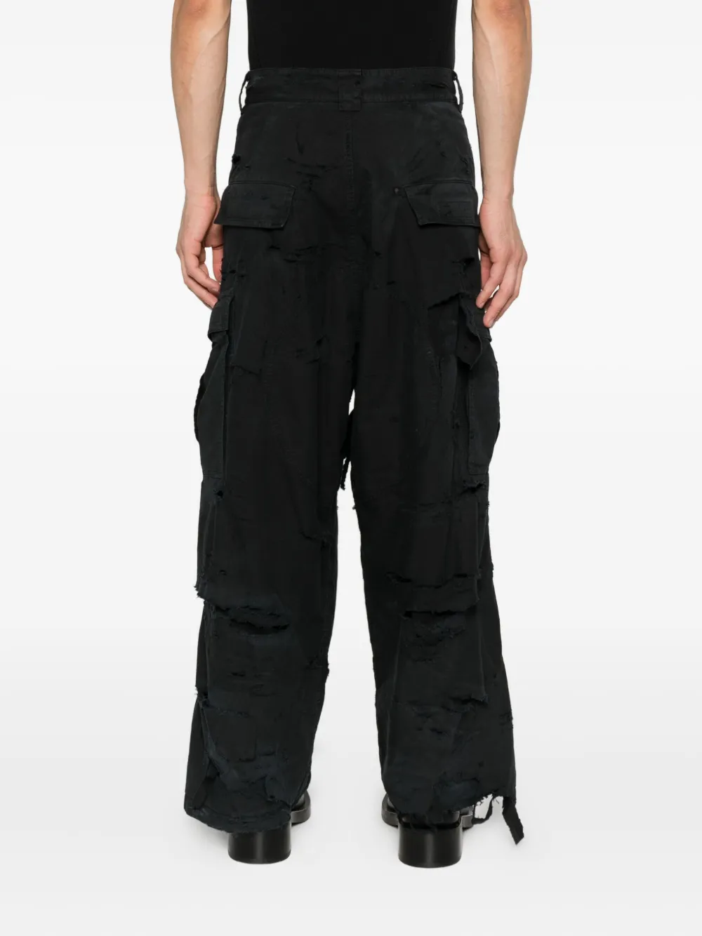 Balenciaga Gerafelde cargo broek Zwart