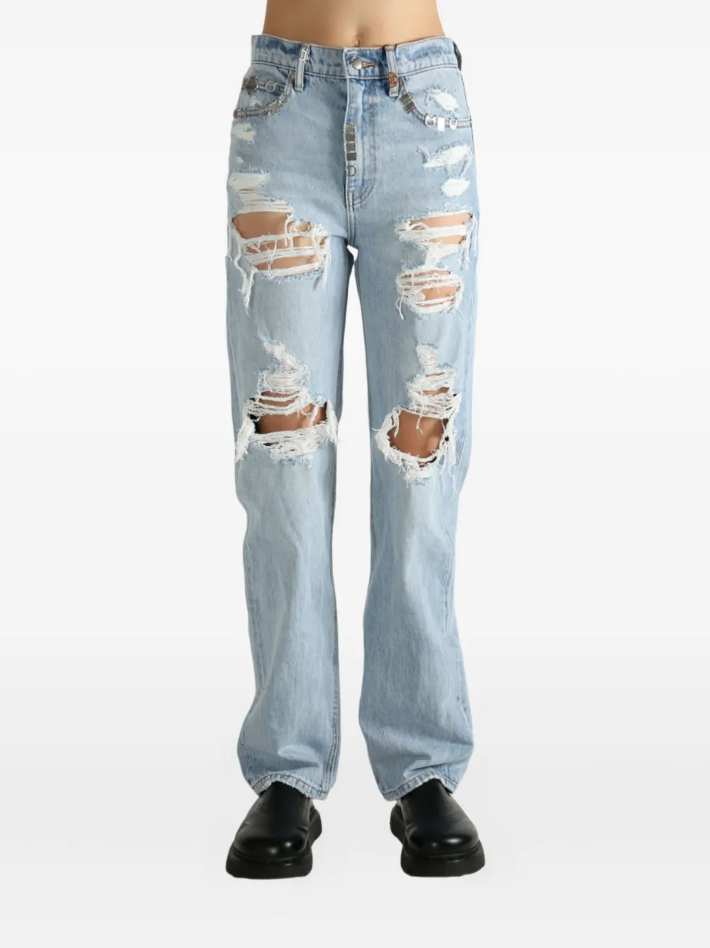 Alexander Wang distressed-detail jeans - Blauw