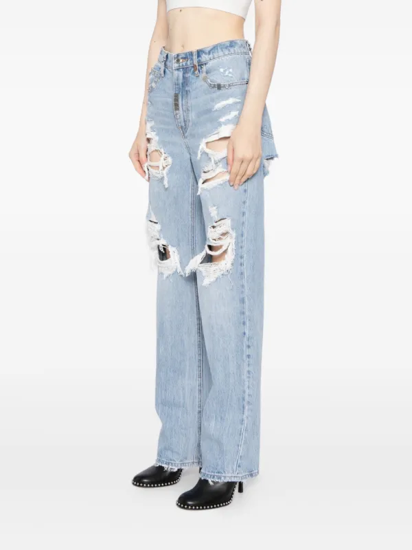 Alexander Wang distressed-detail Jeans | Blue | FARFETCH Alexander Wang distressed-detail Jeans | Blue | FARFETCH