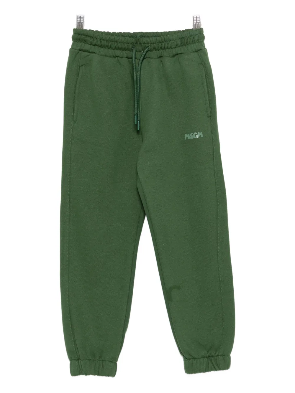 Msgm Drawstring-cuffed Side-pockets Sweatpants In Green