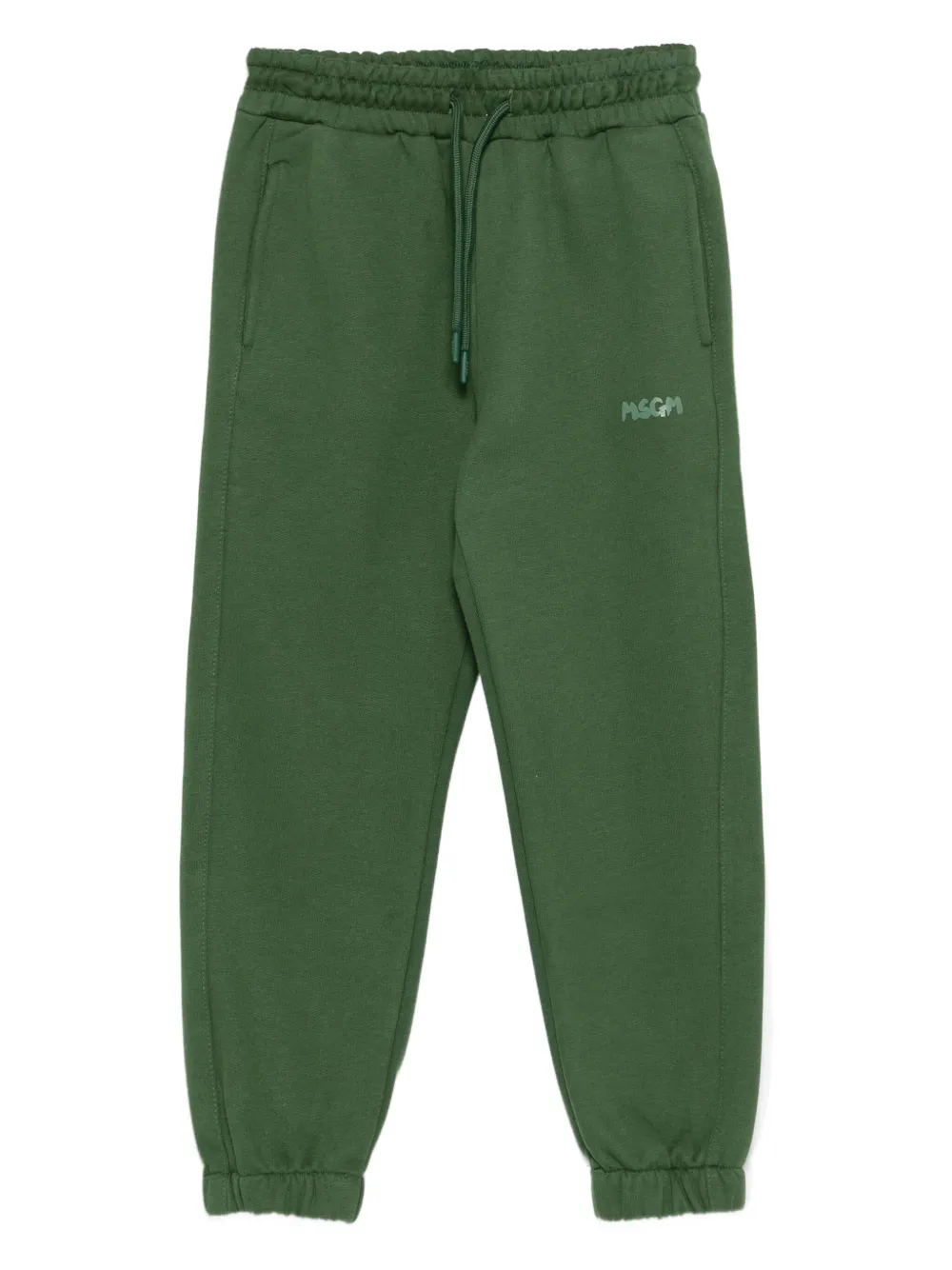 MSGM Kids drawstring-cuffed side-pockets sweatpants Groen