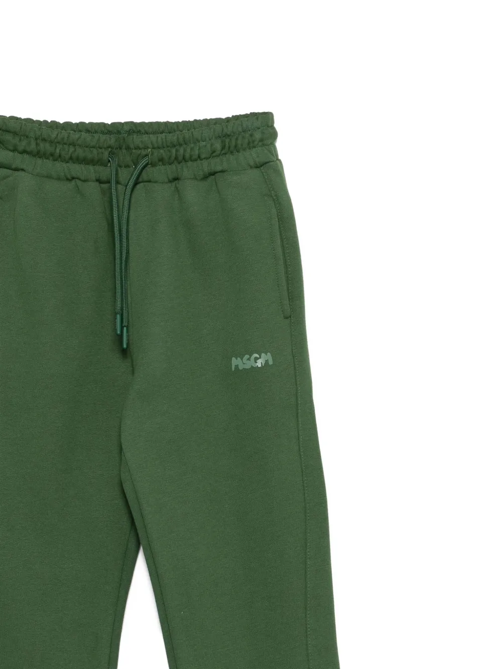 MSGM Kids drawstring-cuffed side-pockets sweatpants Groen