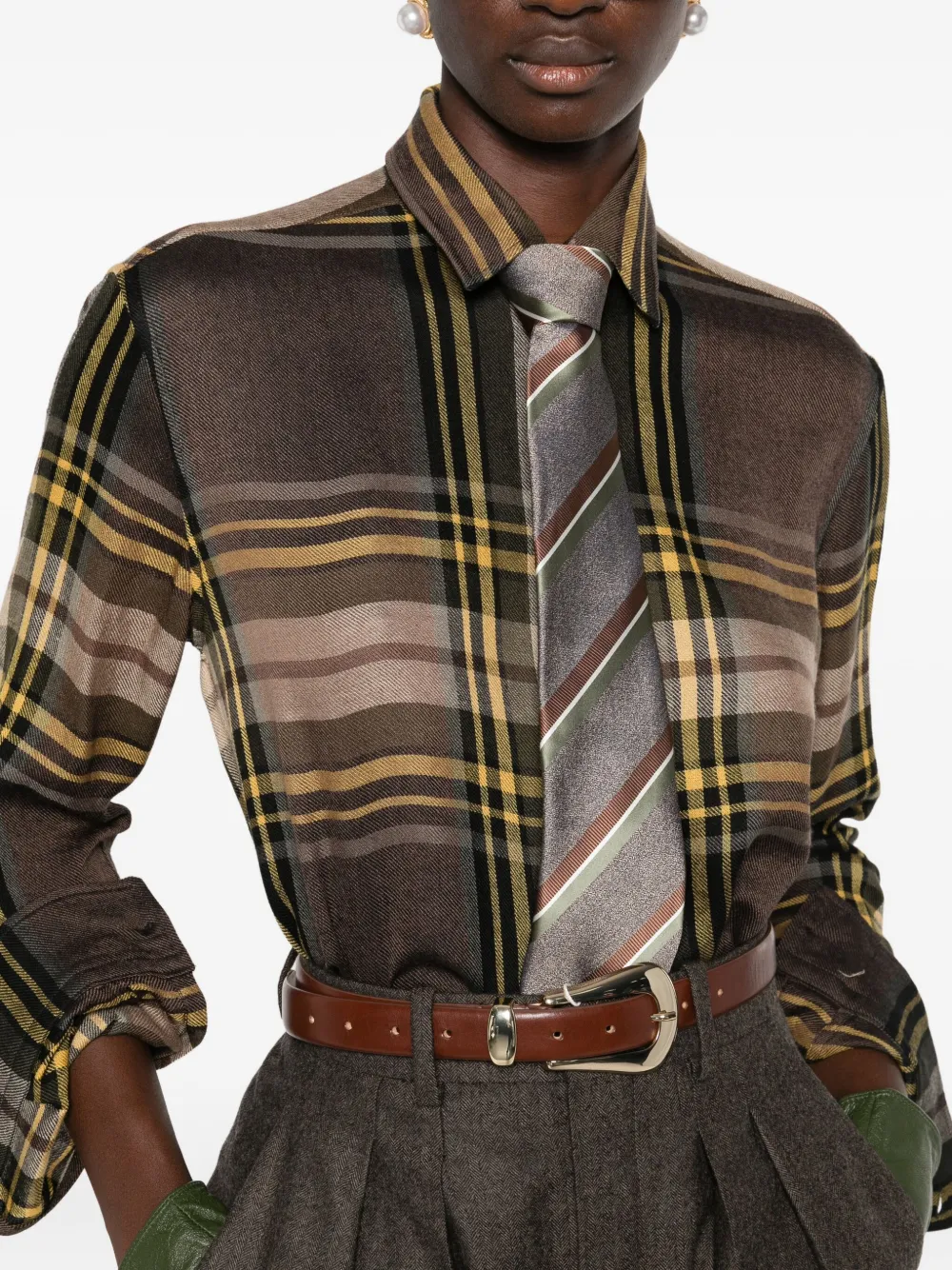 Saint Laurent Button-up blouse Bruin