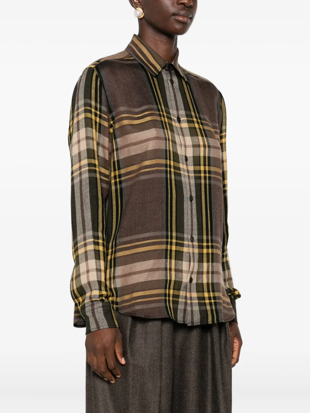 Saint Laurent Button-up blouse Bruin