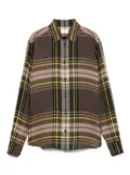 Saint Laurent plaid button-up shirt - Brown
