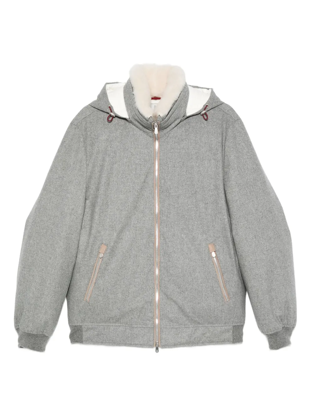 Brunello Cucinelli zip hooded jacket Grijs