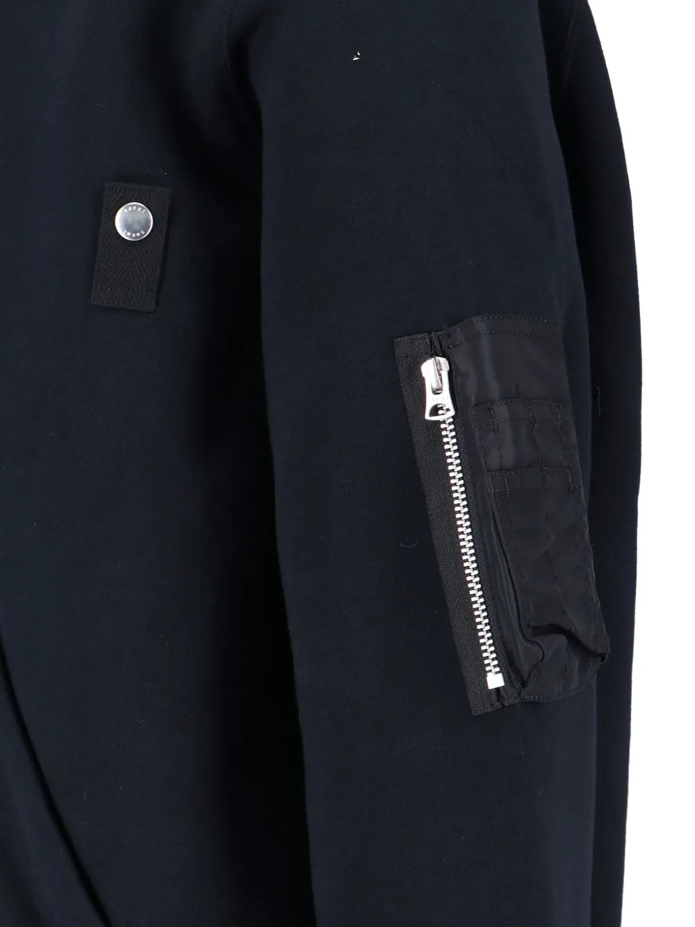 sacai hooded zip-up sweatshirt Zwart