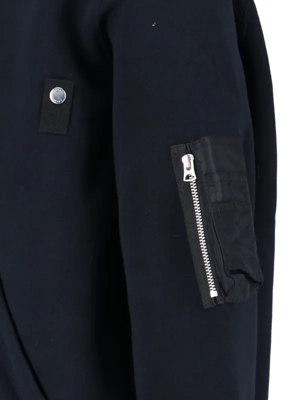 Sacai ジップアップ スウェットパーカー | ブラック | FARFETCH JP