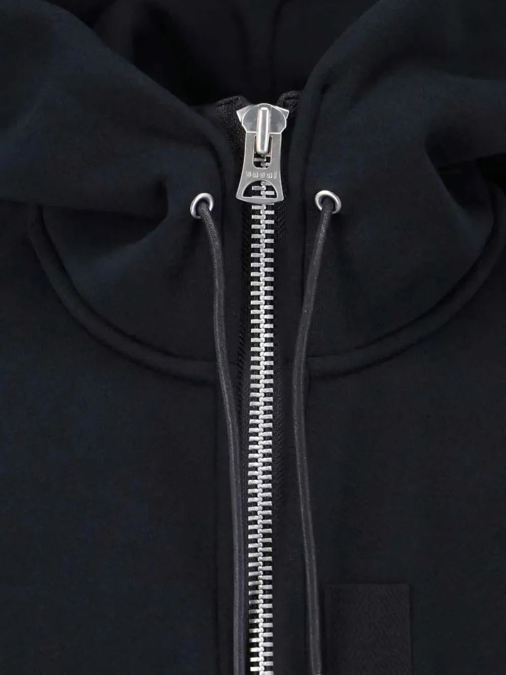 sacai hooded zip-up sweatshirt Zwart