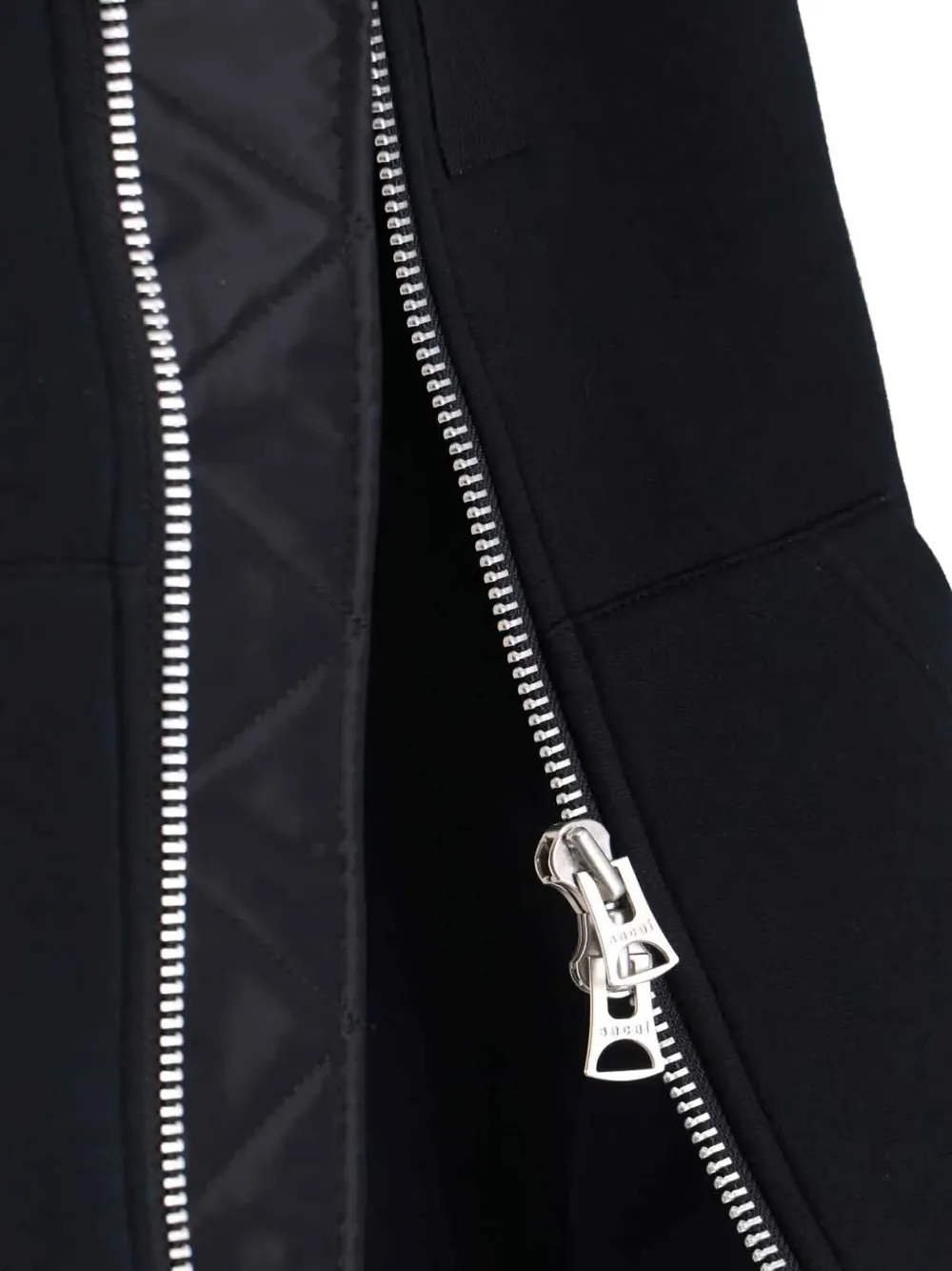 sacai hooded zip-up sweatshirt Zwart