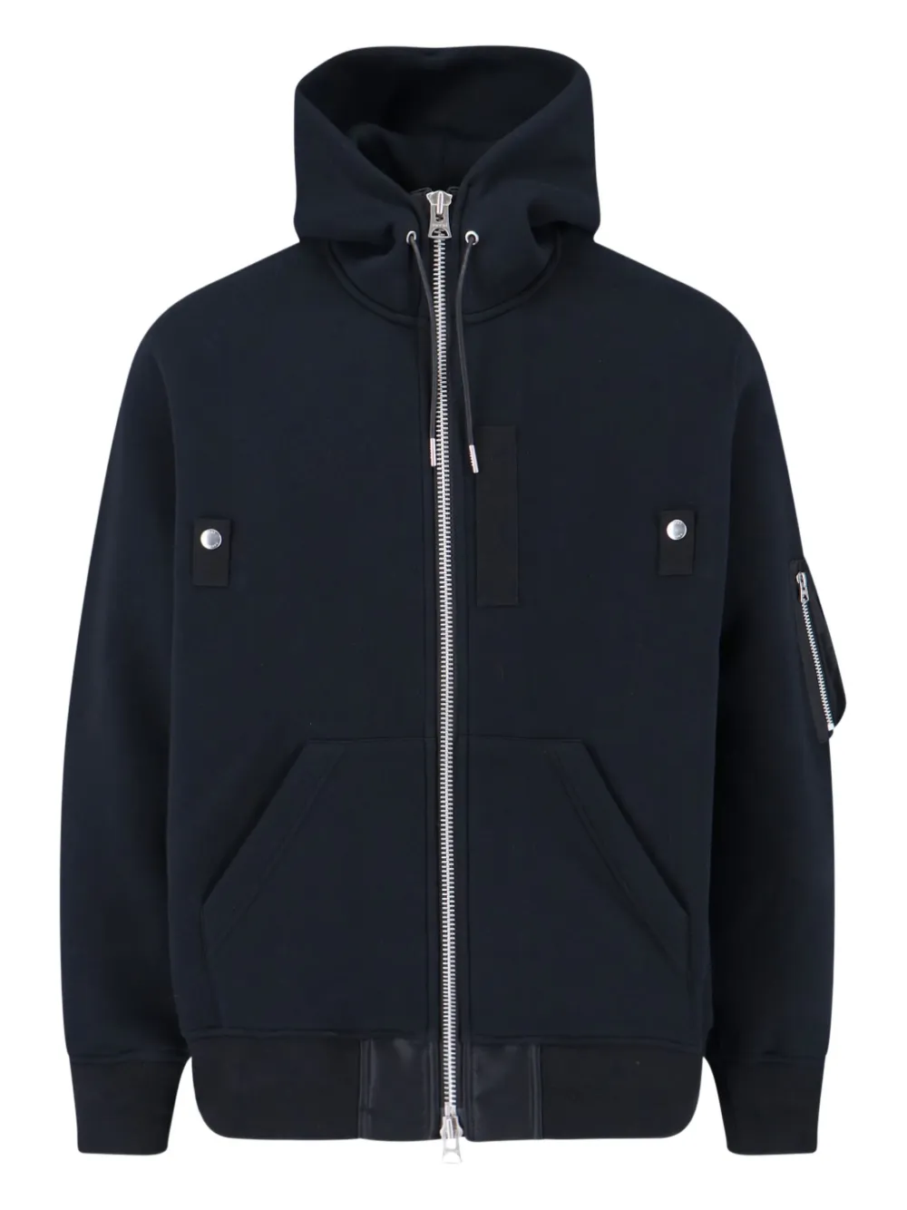 Sacai hooded zip-up sweatshirt Zwart