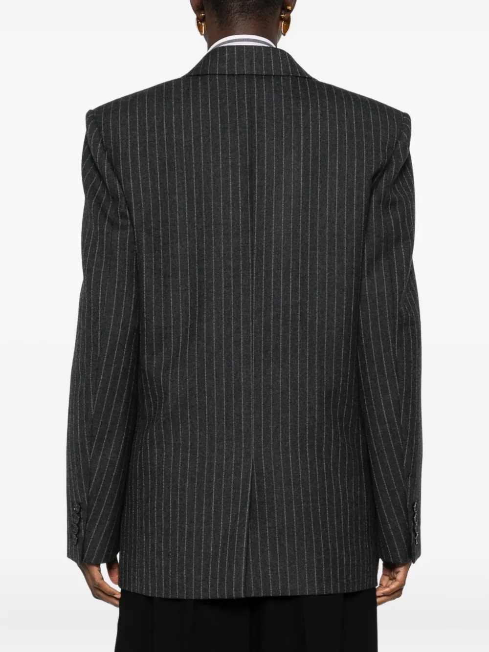 Saint Laurent Double Breasted Blazer In Gray
