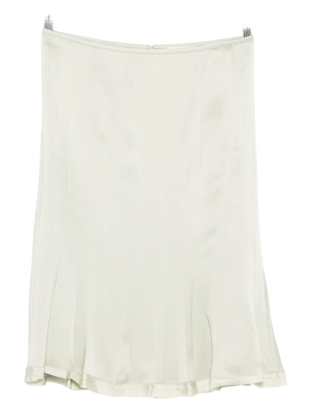 Jil Sander Pleated Satin Skirt In Green