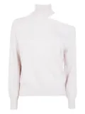 D.Exterior cut-out turtleneck sweater - White