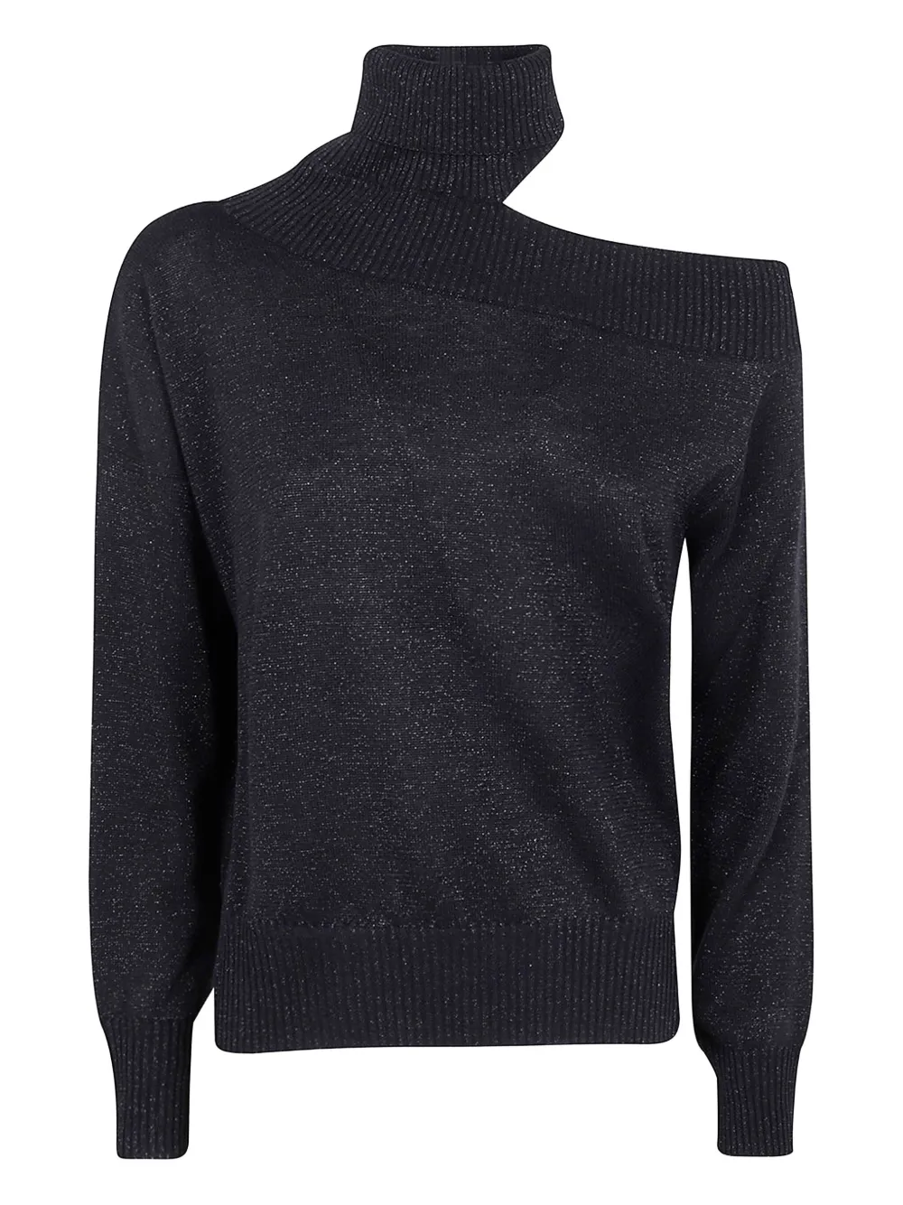D.Exterior off-shoulder turtleneck sweater | Black | Image 1
