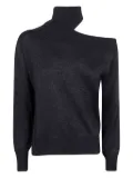 D.Exterior off-shoulder turtleneck sweater - Black